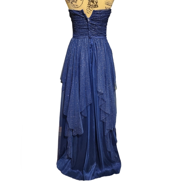 Roberta Bridal Blue Sparkling Embellished Strapless Gown - Picture 6 of 10